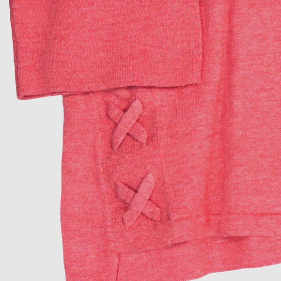 NEW J Jill Tunic Sweater Womens Size PL Petite Large Pink Laced Sides Cotton - Picture 4 of 7